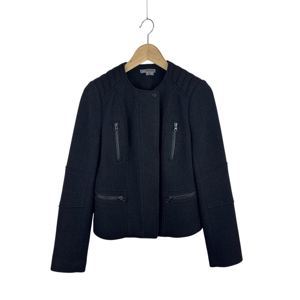 Vince Black Wool Moto Jacket